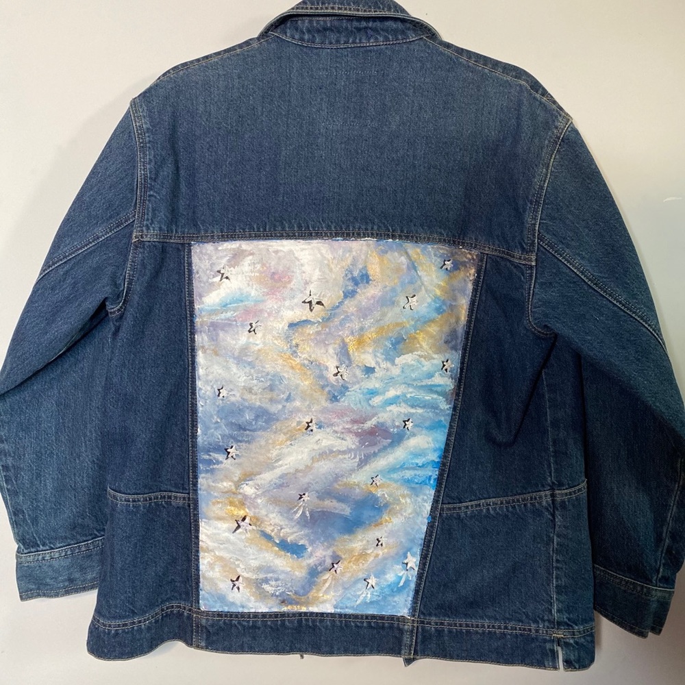 Hand Painted Galaxy Jean Jacket